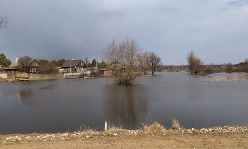 В Кукморском районе из-за подъема Вятки вода подошла к домам В Кукморском районе из-за подъема Вятки вода подошла к домам