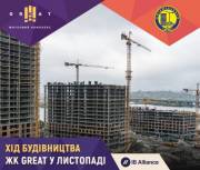 Ход строительства жилого комплекса Great в ноябре