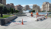 На Майдане Независимости выключили часть фонтанов На Майдане Независимости выключили часть фонтанов
